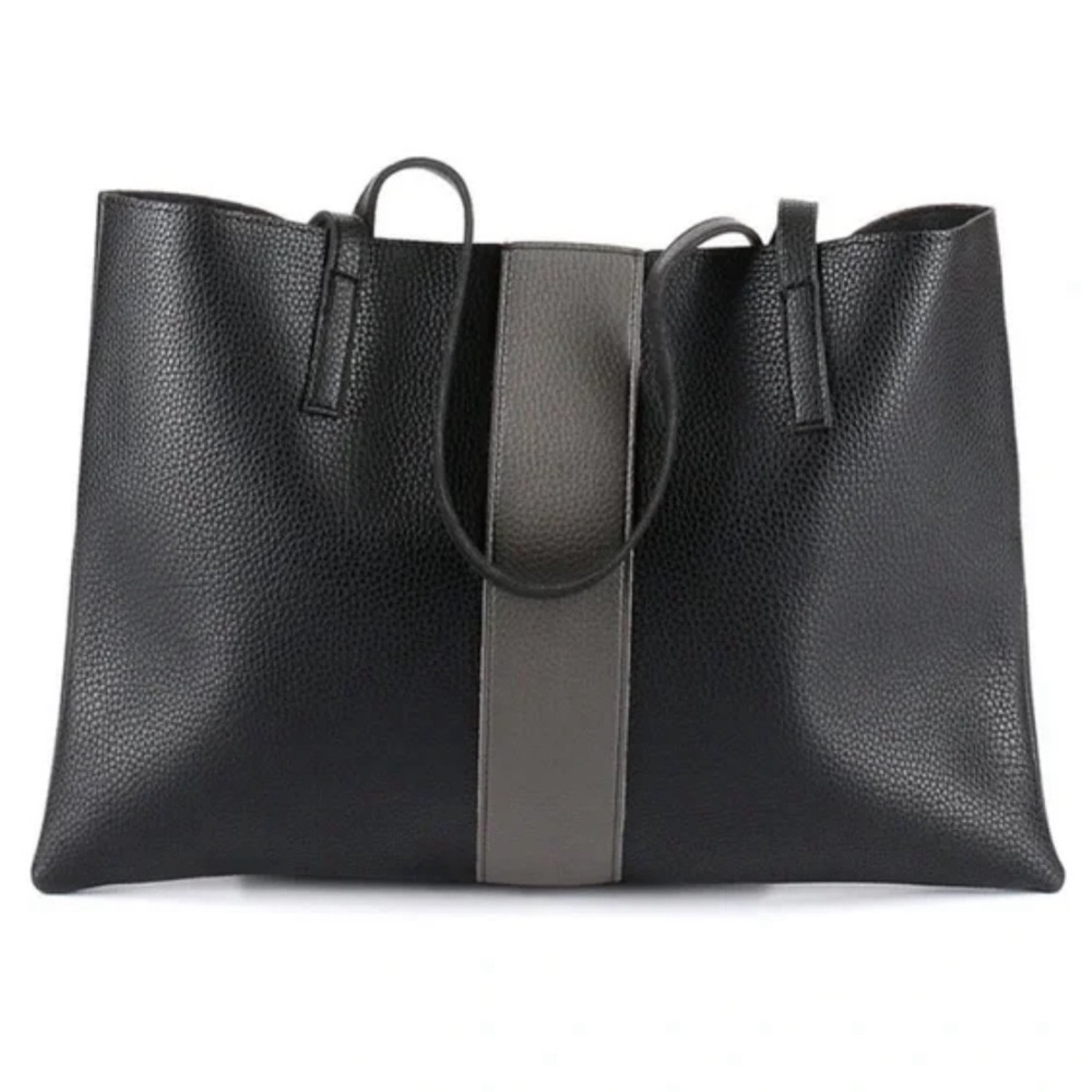 NWOT Vince Camuto Vegan Black Leather Pebbled Tote